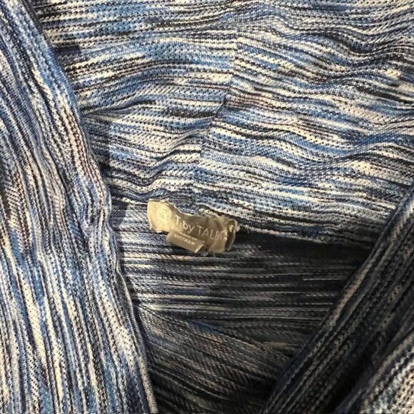 T By Talbots Blue, White & Black Heathered Pullover Sweater Size L - Picture 7 of 7